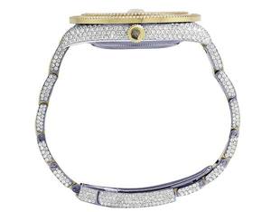 Baguette hecho a mano VVS Moissanite diamante Color árabe Dial automático Iced Out reloj Hip Hop Bling moda de vendedor indio - Product Image 4