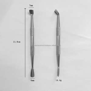 Kit professionnel de repousse-cuticules double embout en acier inoxydable réutilisable, personnalisable OEM, outil de manucure argenté pour le nettoyage des ongles - Product Image 3