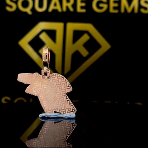 Pendentif Hip Hop personnalisé avec lettre, Pendentif lettre, Pendentif Hip Hop pour homme avec lettre en moissanite, Bijoux Hip Hop Ice Out, Pendentif bicolore - Product Image 3