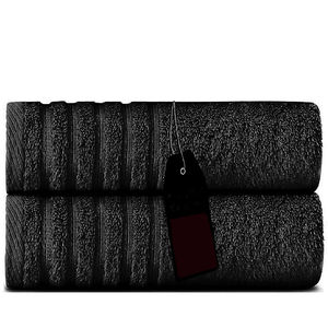 OEM Design 100% Dyed Terry Customized 500GSM <b>Black</b> Bath <b>Sheet</b> Cotton Durable Bath Towels for Home Hotel Use - Product Image 1