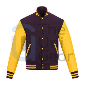 Chaquetas Universitarias de Béisbol Personalizadas de Alta Calidad para Hombre y Mujer, Estilo Urbano, Cuello Alto, Ecológicas, 100% Algodón, Venta al Por Mayor - Product Image 2