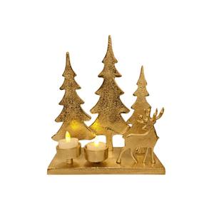 Portavelas de Madera y Metal Dorado con Diseño de Ciervo Navideño, Decoración de Mesa, Portavelas para Velas de Té, en Venta - Product Image 6