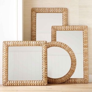 Miroir de salon de coiffure moderne miroirs de luxe fabriqués à la main jacinthe d'eau naturelle pour la décoration de salons - Product Image 1