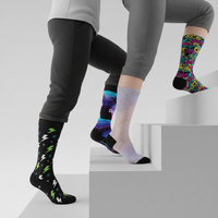 Chaussettes personnalisées imprimées numériquement, transparentes, respirantes, avec logo personnalisé sur le corps, pour femmes, usage quotidien printemps