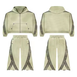 MOVATEXTILE New Design Stones Track Sweat Suit Two 2 Piece Jogger Set for <b>Men</b> Flare Sweat <b>Pants</b> <b>Men</b> With <b>Crop</b> Hoodies Tracksuits - Product Image 4