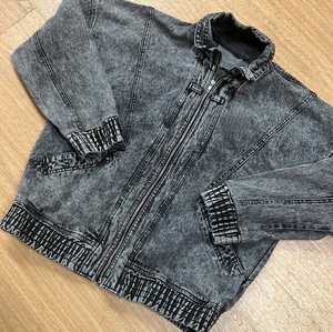 Custom Vintage Denim <b>Jacket</b> <b>for</b> Winter Formal & Casual Streetwear with Patchwork Print Embroidery & Button Decoration - Product Image 1