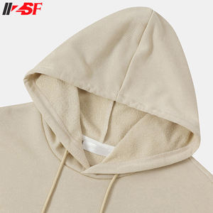 Sudadera con capucha informal con forro polar para hombre de invierno de algodón pesado de 320GSM de gran tamaño con logotipo personalizado, transpirable de secado rápido - Product Image 3