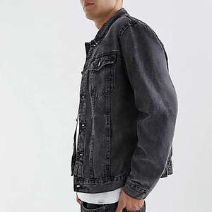 เสื้อแจ็คเก็ตเดนิมวินเทจทรงบอยเฟรนด์สีพื้นปักโลโก้ตามสั่งสำหรับผู้ชายสไตล์สตรีทแวร์ฤดูหนาว - Product Image 3