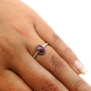 แหวนสวยงามใส่ได้ทุกวัน925เป็นพลอยโกเมนสีแดงเงินแท้ดูมีระดับเหมาะสำหรับผู้ส่งออกเครื่องประดับวันเกิด - Product Image 3