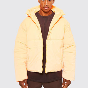 Nuevos abrigos de algodón con capucha cálidos para exteriores de invierno para hombres, chaquetas acolchadas con logotipo personalizado de talla grande a la moda para hombres - Product Image 3