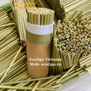 Eco2go Vente en gros d'usine Paille d'herbe biodégradable écologique jetable pour le magasin de boissons/Pailles jetables du Vietnam - Product Image 5