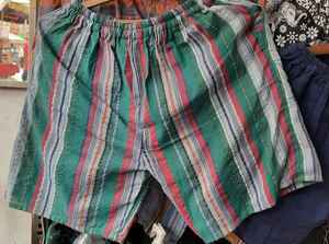 Rawat Handicrafts Short d'été décontracté pour femme à la mode imprimé rayé Patchwork longueur au genou avec fermeture à la taille élastique - Product Image 2