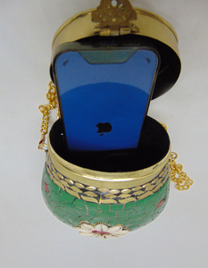 Handmade Metal Clutch cum Sling <b>Bag</b> Jewel stone Metal Clutch gold <b>Bag</b> - Product Image 4
