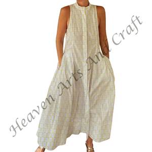 100% Cotton Hand Block Butta Printed Sleeveless <b>Jumpsuit</b> Street Wear Breathable Floral All-Day Comfort Timeless BPJS024 - Product Image 5