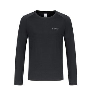 เสื้อยืดออกกำลังกายแขนยาวสำหรับผู้ชายแห้งเร็ว S-2XL 180แกรมสำหรับผู้ใหญ่ระบายอากาศได้ดีใส่วิ่ง - Product Image 6