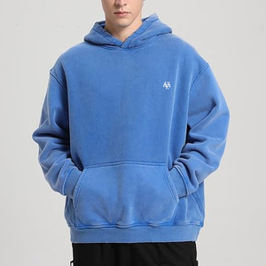 Precio al por mayor sudaderas con capucha para ropa de Hombre Sudaderas con capucha de lavado ácido 100% estilo urbano Sudadera con capucha acogedora con logotipo bordado - Product Image 2