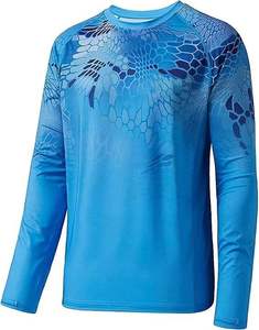 Venta al por mayor diseño personalizado impreso 100% poliéster de secado rápido ligero UPF50 + camisas de pesca de manga larga de camuflaje para la venta ropa deportiva - Product Image 2