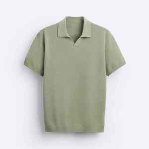 Camiseta de manga corta para hombre, suéter, solapa suelta, color sólido, camisa polo de primavera y verano - Product Image 1