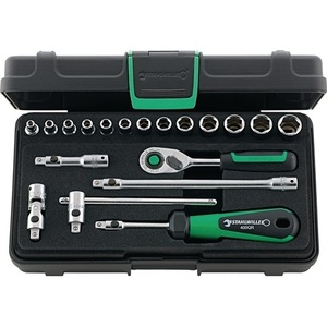 Jeu de clés à douilles de 19 pièces, entraînement 1/4 pouce, 40/13/6QR, acier, 80 dents, 6 points, tailles 3,5-13 mm, ensembles d'outils - Product Image 1