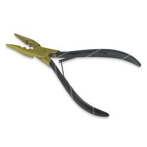 Kit de pinces multifonctions à 2 trous pour extensions de cheveux Outils en acier inoxydable de couleur or et noir - Product Image 1