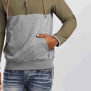 Usine directe 100% coton français éponge sweats à capuche personnalisés pour hommes surdimensionné poids lourd thermique Zip hiver quart Zip plaine solide - Product Image 4