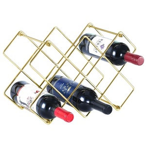 Étagère à vin en fil métallique pour comptoir, support de rangement pour bouteilles de vin, support pour bouteilles de champagne de cuisine, prix le plus bas - Product Image 1