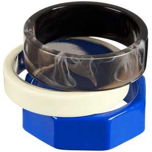 Bracelet en résine acrylique carrée colorée, bracelet vintage large géométrique irrégulier hexagonal en plastique pour femmes - Product Image 4