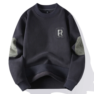 Vente en gros Nouveau pull personnalisé de poids normal ras du cou 100% coton sweat-shirt bleu marine pour hommes pour vêtements de rue et vêtements de sport - Product Image 1