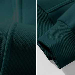 Sweat à capuche unisexe en polyester/coton pour l'hiver, fermeture éclair, manches longues, avec design patchwork, coupe régulière, respirant, poche - Product Image 4