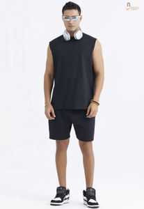 Designer Premium Quality 100% Cotton Combed High Street Oversized <b>Sleeveless</b> T Shirts Plus Size Sports - Product Image 2