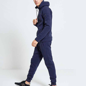Survêtement de gymnastique en coton biologique de haute qualité à capuche fermeture éclair complète attrayant conception unie Style solide ensembles de techniques lavées d'hiver - Product Image 2