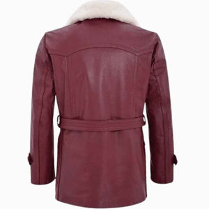New Women's Brown Shearling Leather Jacket with Fur Collar Zippered Pockets Quilted Feature Leather Fur Jackets - Product Image 4