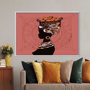 Décoration murale élégante pour fille : Art abstrait imprimé pour la maison, 1P : encadré blanc - Product Image 1