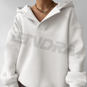 Sudadera con capucha informal de primera calidad para mujer, sudadera cómoda con hombros caídos para ropa de calle elegante, ropa deportiva de invierno esencial - Product Image 2