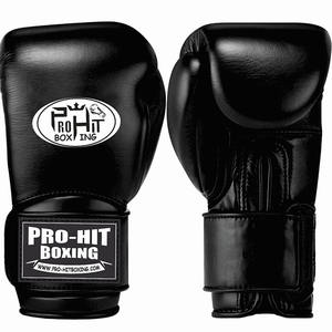 Ropa de entrenamiento Guantes de boxeo ganadores negros personalizables Cuero genuino de alta calidad para Artes Marciales Cuero genuino de alta calidad - Product Image 2