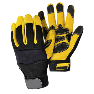 Gants de mécanicien en cuir de sécurité de qualité supérieure résistants à la chaleur Gants de mécanicien de travail imprimés avec logo personnalisé pour la construction d'hommes - Product Image 1