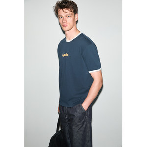 T-shirt pour homme GRIMELANGE GOLONDRO, 100% coton biologique, détails imprimés contrastés, coupe classique - Product Image 4