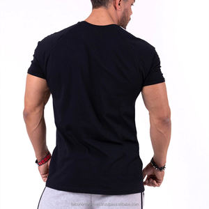 T-shirt pour hommes Fitness musculation entraînement hauts noirs vêtements gymnases coton T-shirt hommes course Sport T-shirt maigre T-shirt - Product Image 5