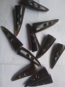 Corne de buffle naturelle de haute qualité bascule boutons ovales ronds à 2 trous Jeans manteaux vestes sacs couleur noire par artisanat croissant - Product Image 5