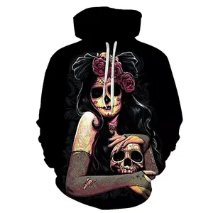 Sweats à capuche pour hommes en polyester/coton en gros, sans cordon, lourds, double couche, style vintage délavé à l'acide, brodés - Product Image 3