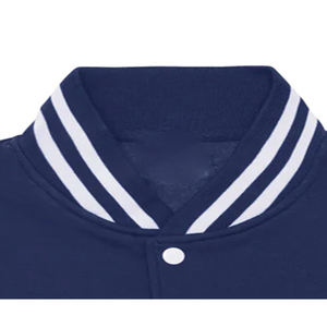 Veste universitaire en peau de mouton personnalisée, vente en gros d'usine, conception OEM, respirante, coupe-vent, haute qualité, broderie pour homme sur le devant - Product Image 2