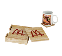 Lot de sous-verres en bois tendance et promotionnels, de qualité supérieure, avec logo personnalisé, emballage cadeau fait main, pour usage professionnel – Vente en gros à prix réduit