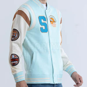 Vestes de baseball de bonne qualité pour hommes avec manches longues/Veste universitaire matelassée coupe-vent pour hommes en gros - Product Image 4