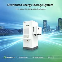 Système de stockage d'énergie commercial hybride distribué Growatt WIT 29.9K-50K-XHU 50~60kWh LiFePO4 en armoire