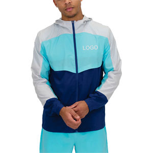 Veste bomber coupe-vent imperméable légère AeroFlex avec logo personnalisé, design avant à capuche rigide - Product Image 1