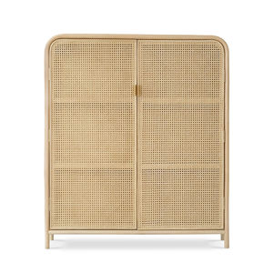 Gabinete de almacenamiento de ratán de puerta abierta personalizado Cajones de madera de ratán elegantes Gabinete de almacenamiento de ratán personalizado, Gabinete de almacenamiento de puerta abierta - Product Image 4