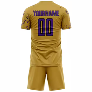 Tenue de football 100% polyester, unie, séchage rapide, antibactérienne, extensible, manches courtes, unisexe, ensembles adultes, options de logo d'équipe personnalisé - Product Image 3