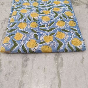 Vêtements indiens faits à la main pour femmes Poids léger Jaune Floral main bloc imprimé coton tissu tricoté Nomex couture à la main - Product Image 3