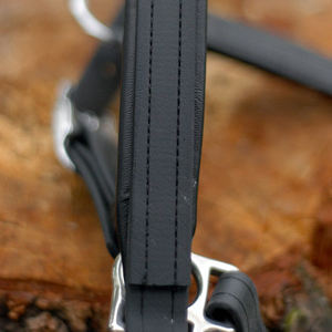 Hermosa brida de caballo de cuero vegano de diseñador atractivo en marrones negros Cómodas bandas inglesas para cejas brillantes Riendas - Product Image 3