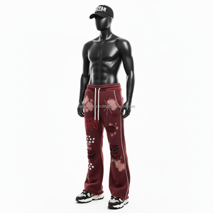 กางเกงวิ่งขนแกะระบบ GSM สำหรับผู้ชายกางเกงซักได้มีรายละเอียดเกี่ยวกับพลอยเทียม320พรีเมี่ยม - Product Image 4